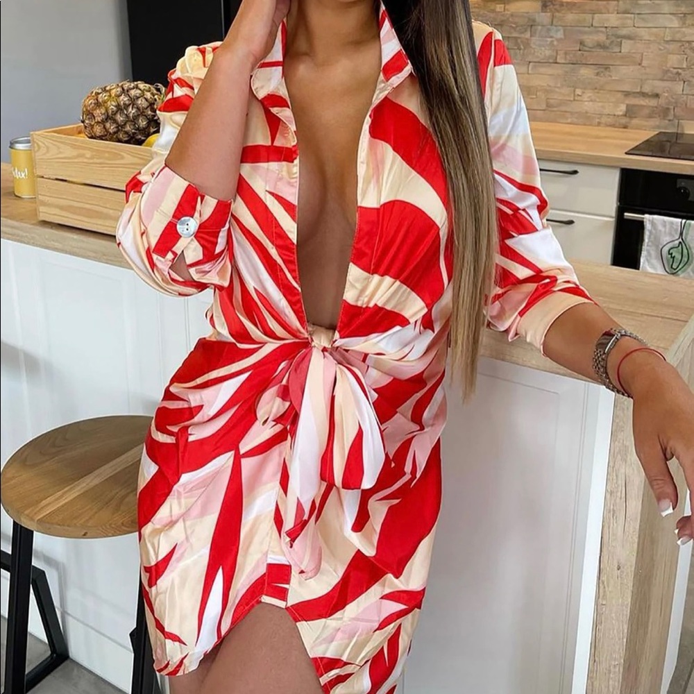 Orange combo mini dress 🧡